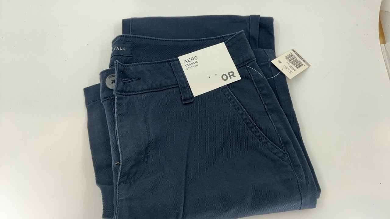 AEROPOSTALE Women's Aero Classic Uniform Pant, Navy Prep, 0