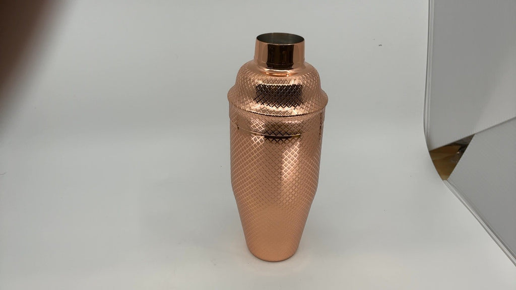 Copper Cocktail Shaker Set, 3-Piece, 24 Oz, Barfly Diamond Lattice