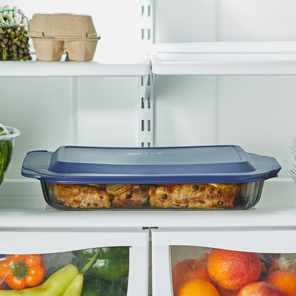 Pyrex 9x13 Oblong Baking Dish w/ BPA-Free Lid, Microwave Safe, Smoke