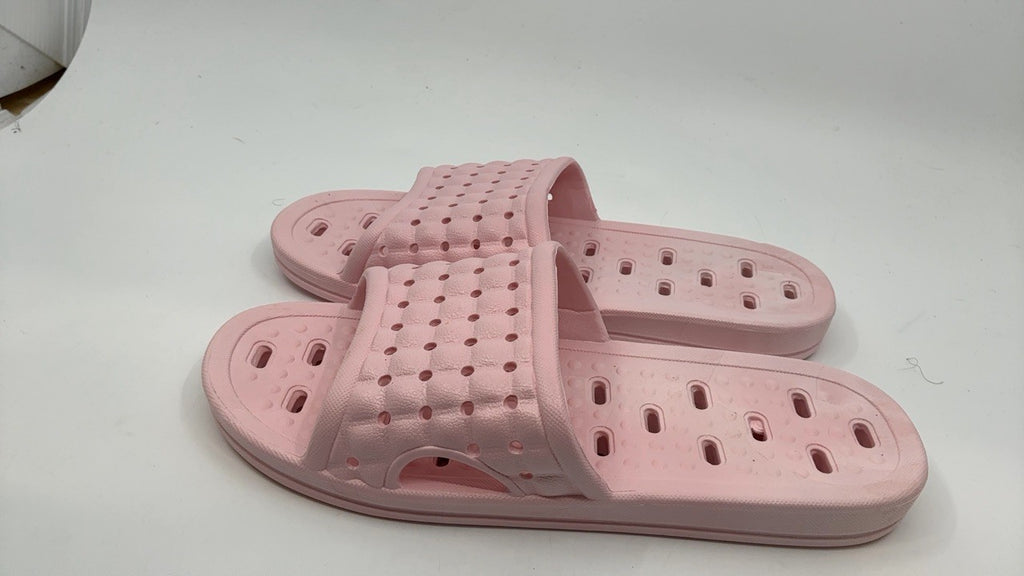 Casual Pink Shower Slides, Quick Dry, Non-Slip, Size 7.5-8W/6.5-7M