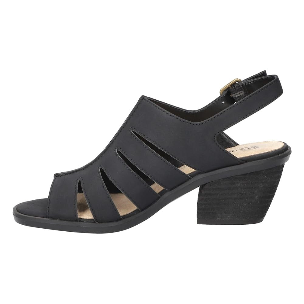 Bella Vita Women's Rhodes Heeled Sandal, Black, 9.5 Wide
