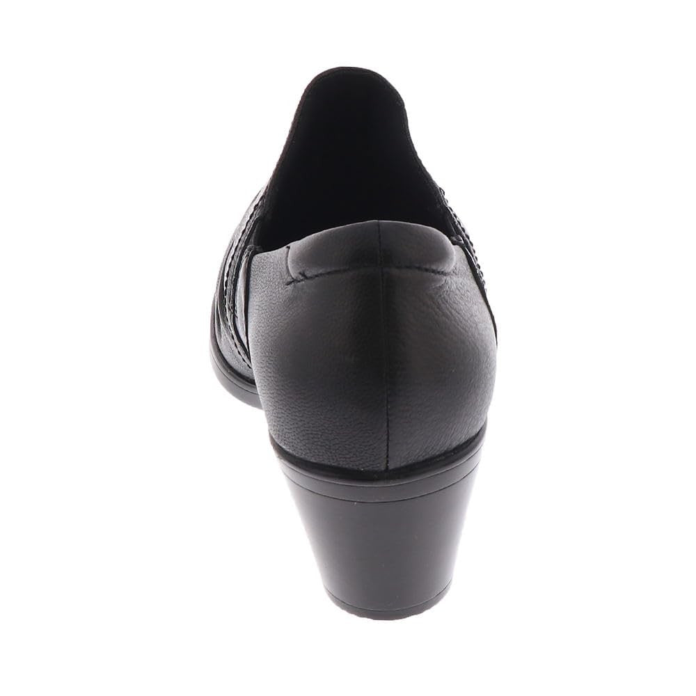 Clarks Women's Emily2 Cove Pump, Black Leather, 10 Wide