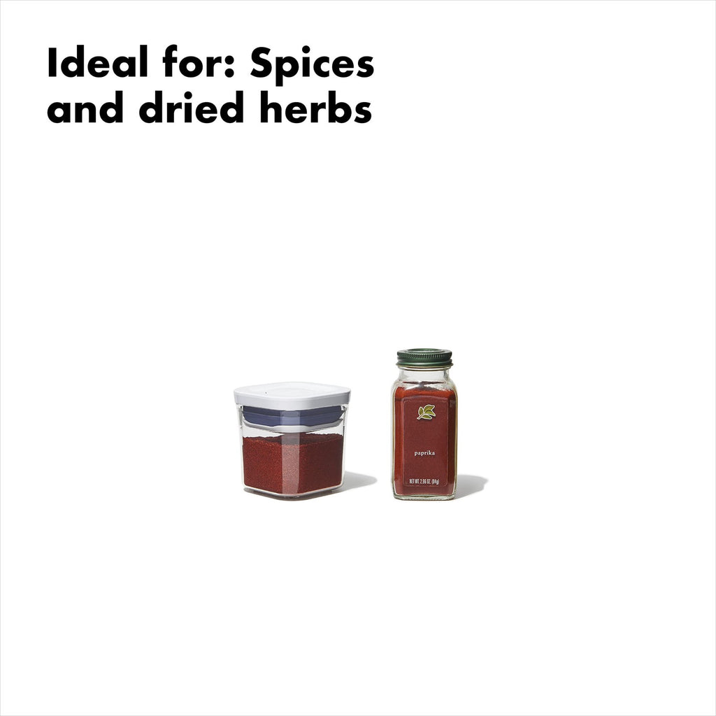 OXO Mini Square POP Container 0.2 Qt - Airtight Food Storage for Spices