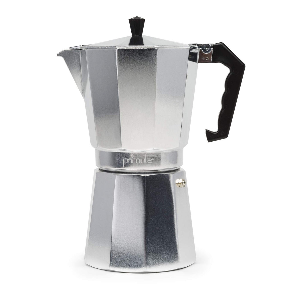 Primula 12-Cup Moka Pot Espresso Maker, Stovetop Coffee Maker, Silver
