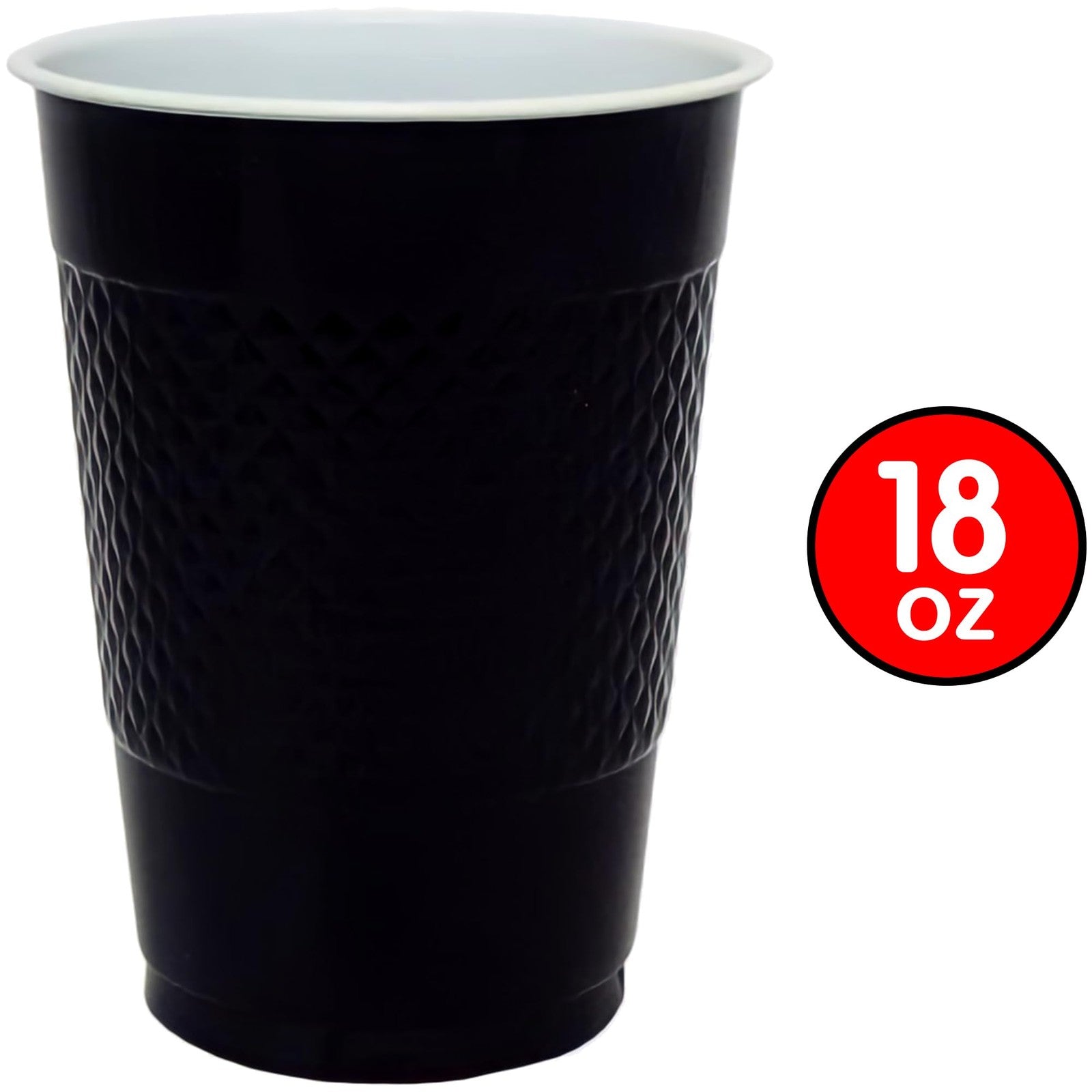 50 Count 18oz Black Plastic Cups by Hanna K - Party & Event Use