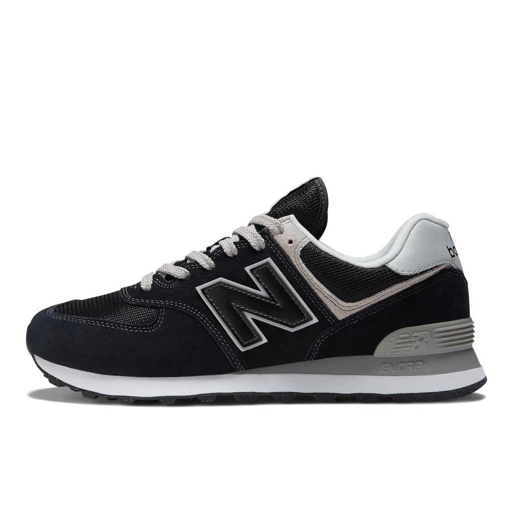 New Balance Men's 574 Core Sneaker, Black/White, 10.5M US