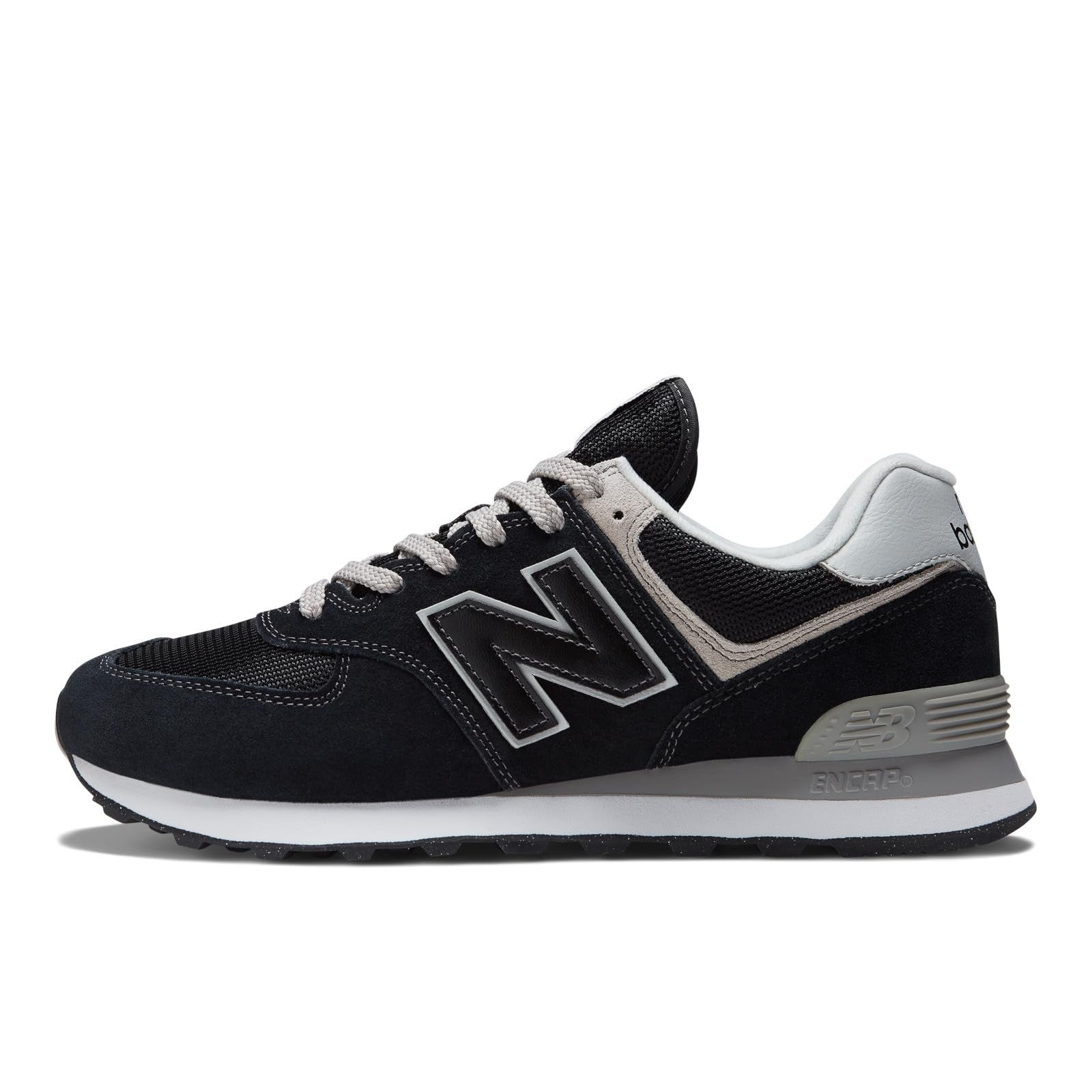 New Balance Men's 574 Core Sneaker, Black/White, 10.5M US