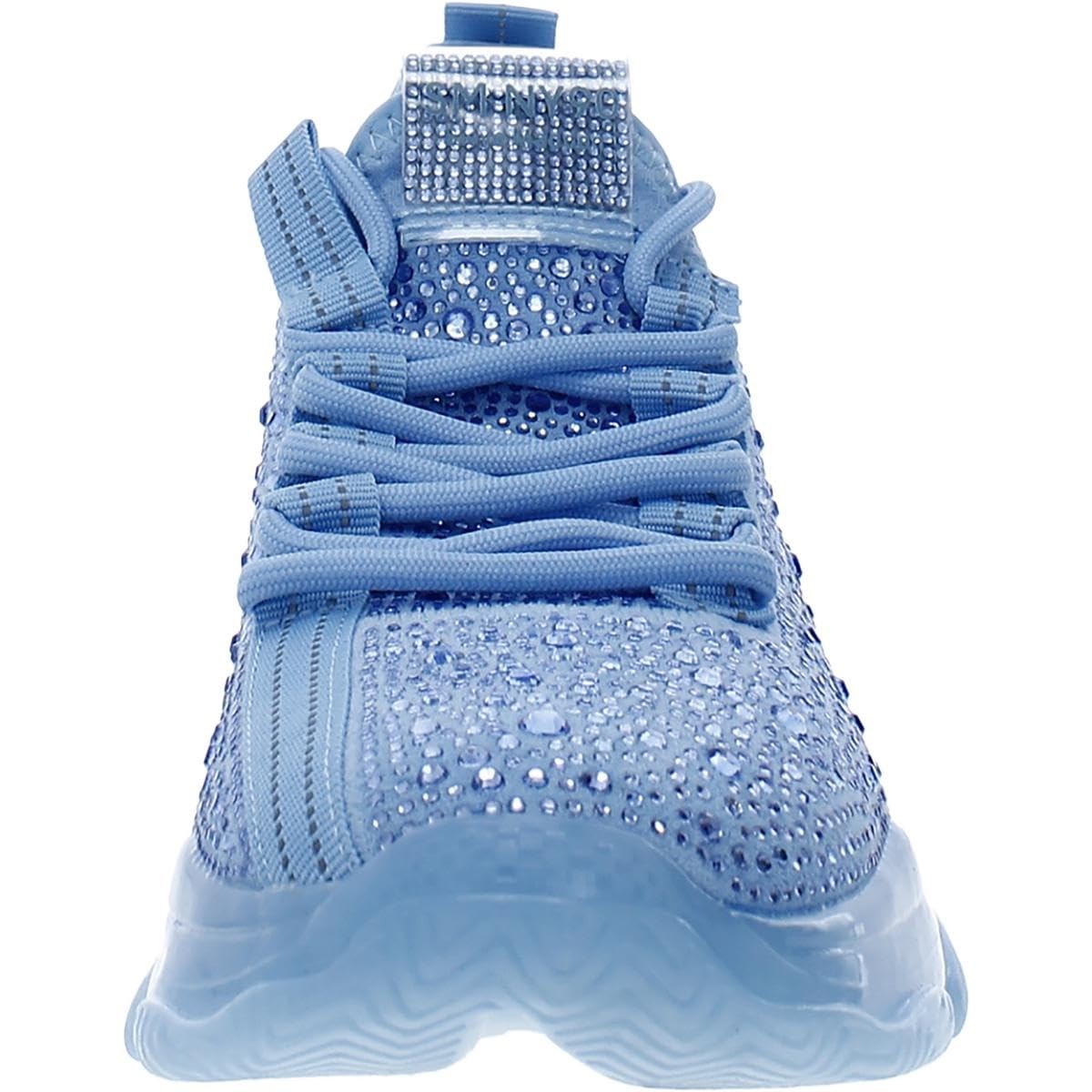 Steve Madden Women's Maxima Sneaker, Blue Rhinestone, 9.5