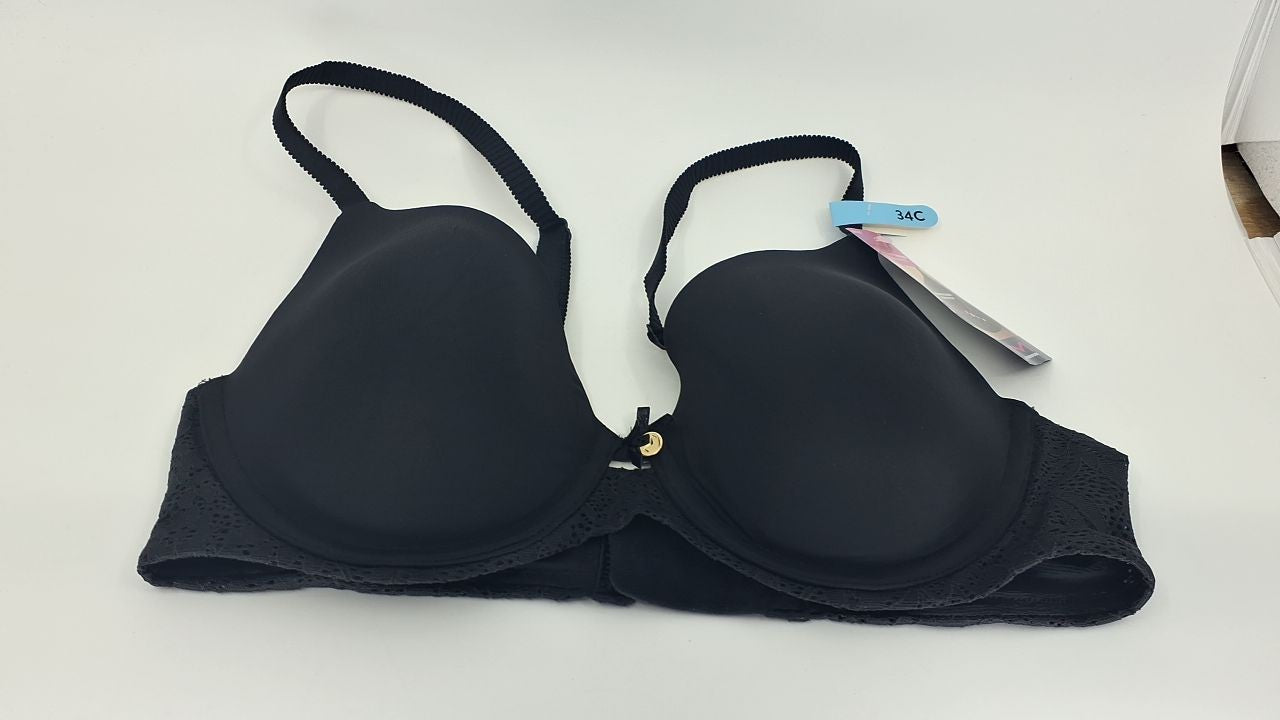 Maidenform Women's Underwire Bra 34C Black Full Coverage Custom Lift