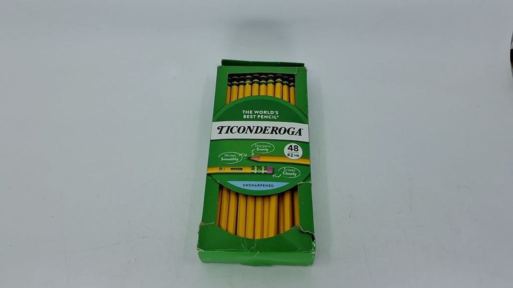 Ticonderoga Wood-Cased Pencils, Unsharpened, 2 HB Soft, Yellow, 48 Count
