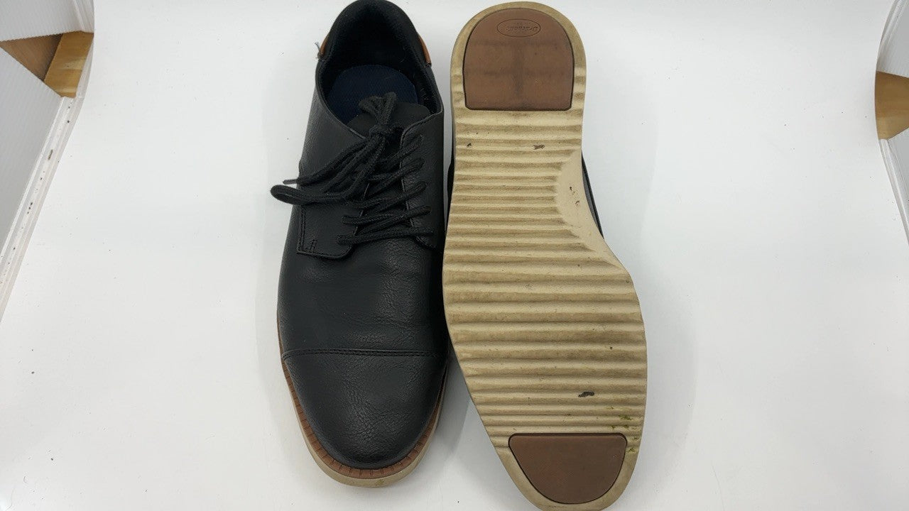 Dr. Scholl's Shoes Mens Sync Cap Toe Lace Up Oxford Black Smooth 9.5 M