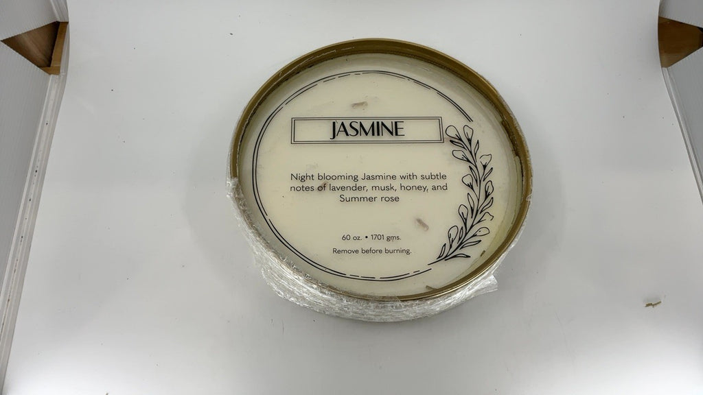 60 oz Jasmine Scented Candle 4 Wick Gold Metal Decorative Candle