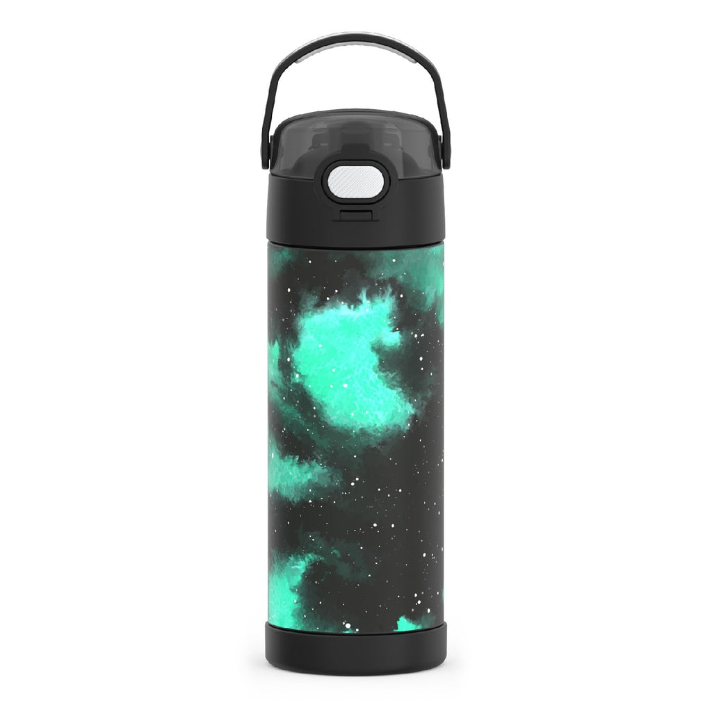 THERMOS FUNtainer 16 Oz Insulated Bottle, Stainless Steel, Galaxy Green