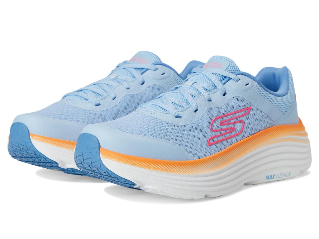Skechers Women's Max Cushioning Endeavour Canova Sneaker, Blue/Orange, 7