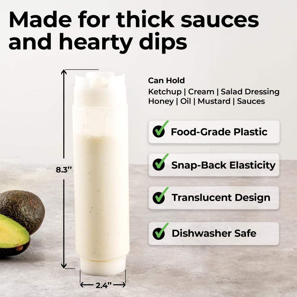 16oz Inverted Squeeze Bottle - Clear - Perfect for Condiments