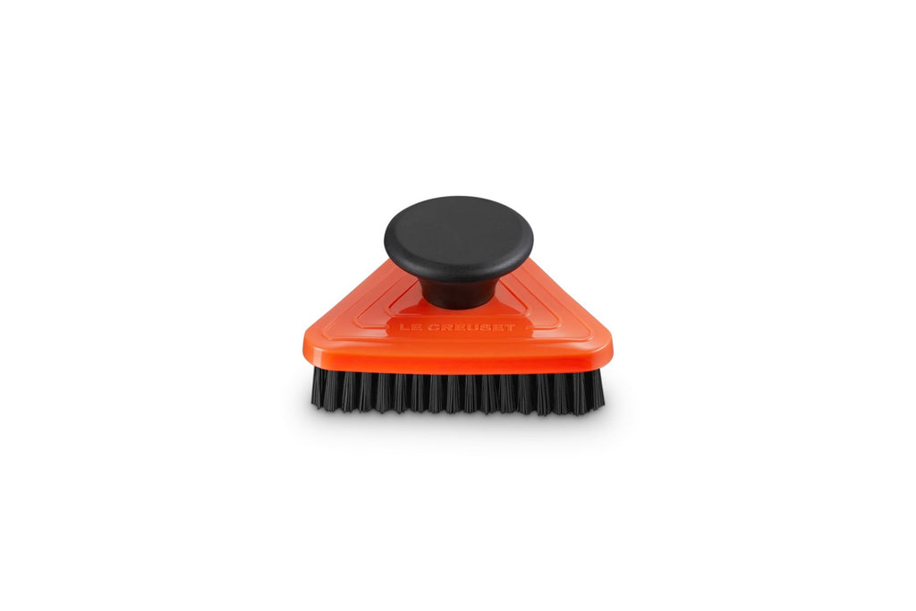 Le Creuset Triangle Grill Pan Brush, 3.7", Flame