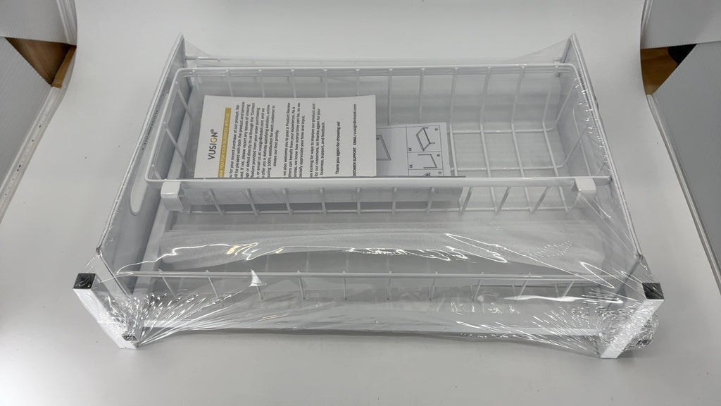 Slide Out Cabinet Organizer, White, 1 Pack for Kitchen & Bathroom