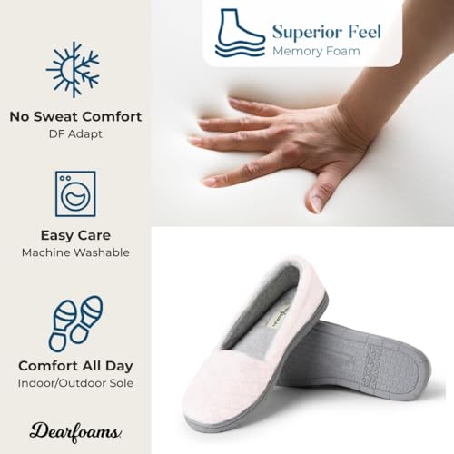 Katie Velour Slippers w/ Memory Foam & Rubber Sole, Fresh Pink, 9-10 US