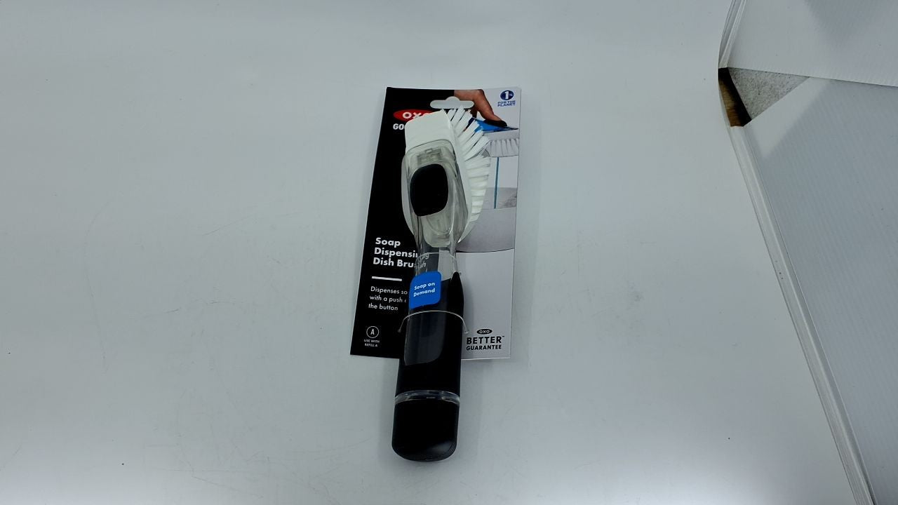 OXO Good Grips Soap Dispensing Dish Scrub Brush, Cleaning Brush for Kitchen