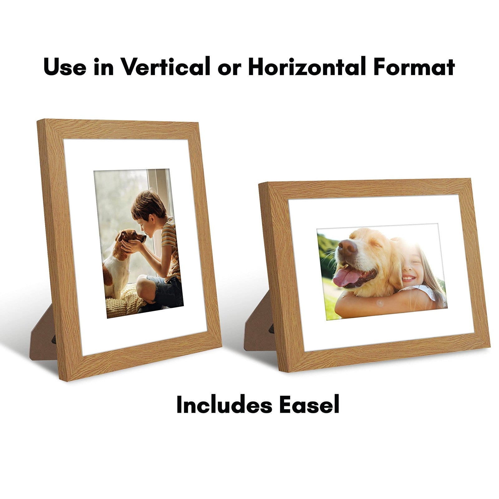 8x10 Dark Oak Picture Frame w/ Shatter-Resistant Glass - 5x7 Mat Option