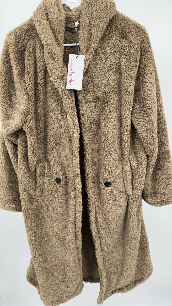 Teddy Bear Hooded Longline Outerwear