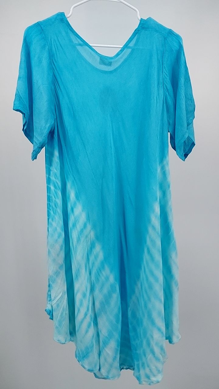 Boho Chic Tie Dye Rayon Mid-Length Dress for Effortless Style