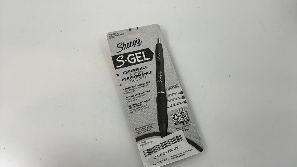 Sharpie S-Gel Pens 0.7mm Black Ink 4 Count - No Smear, Comfortable Grip