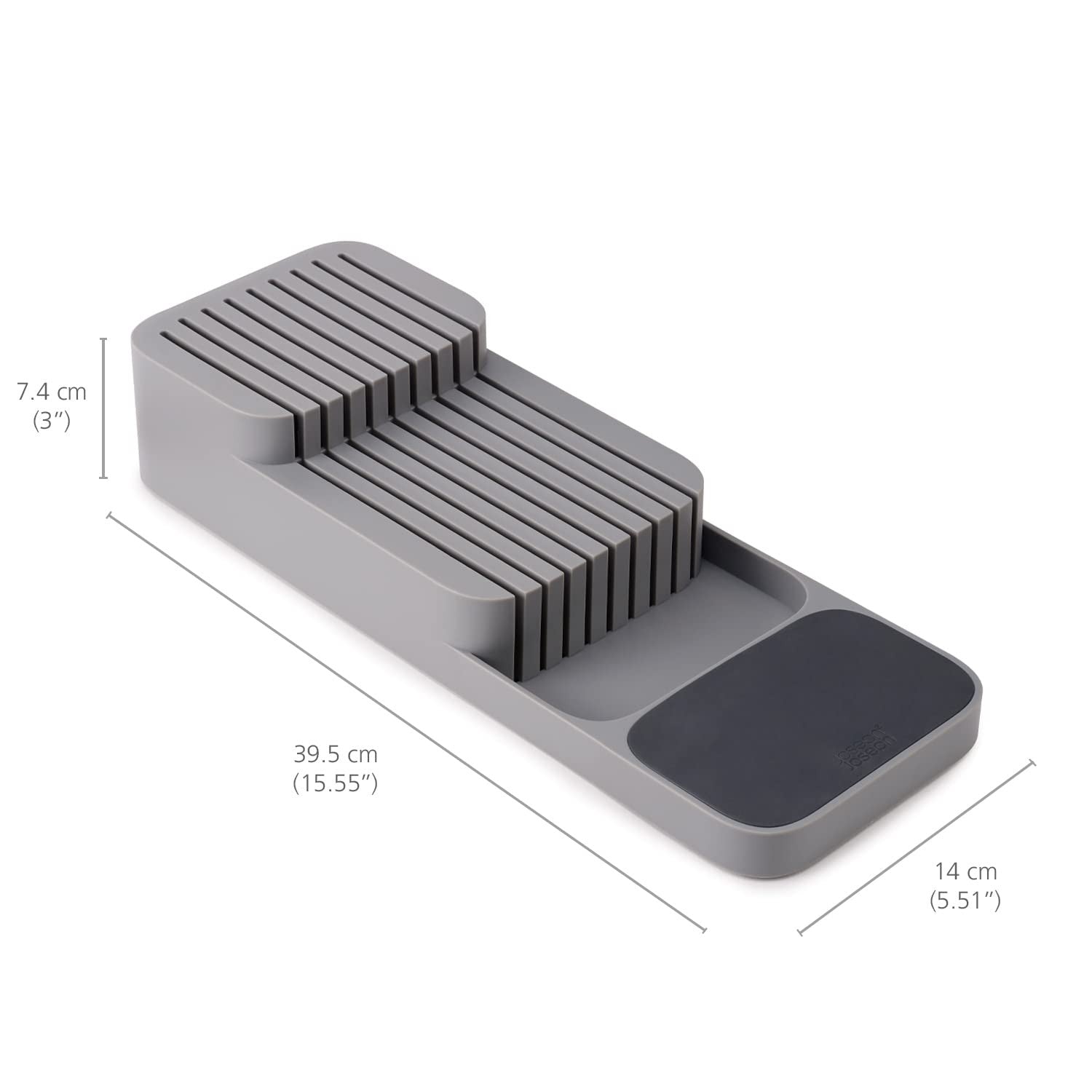 2-Tier Knife Organizer, Holds 9 Knives, Gray, Kitchen Storage