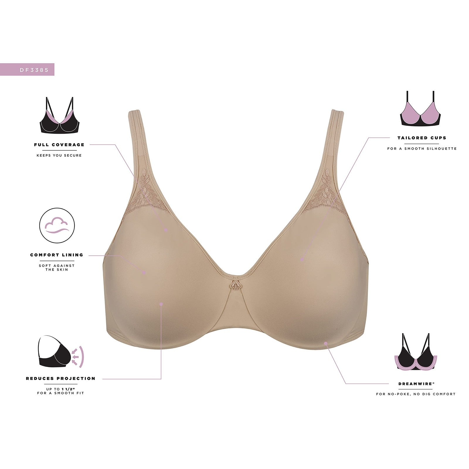 Bali womens Passion For Comfort Minimizer Underwire Bra, SOFT TAUPE, 36G
