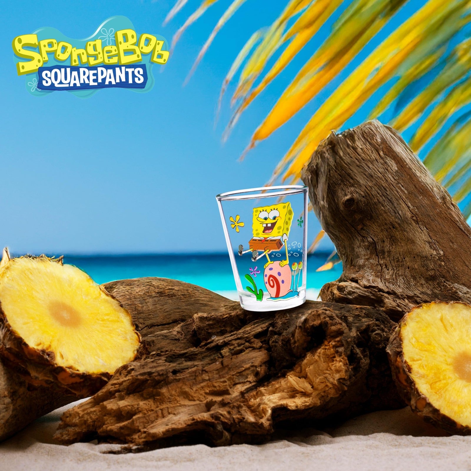 SpongeBob SquarePants 4 Piece Glass Set 1.5 Oz - Official Merchandise