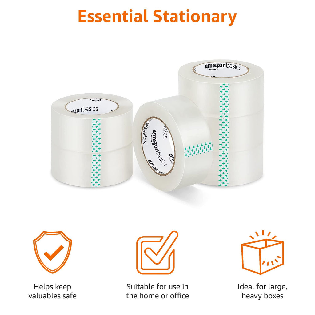 Clear Packing Tape 1.88" x 109 Yards, 6-Pack for Moving & Shipping