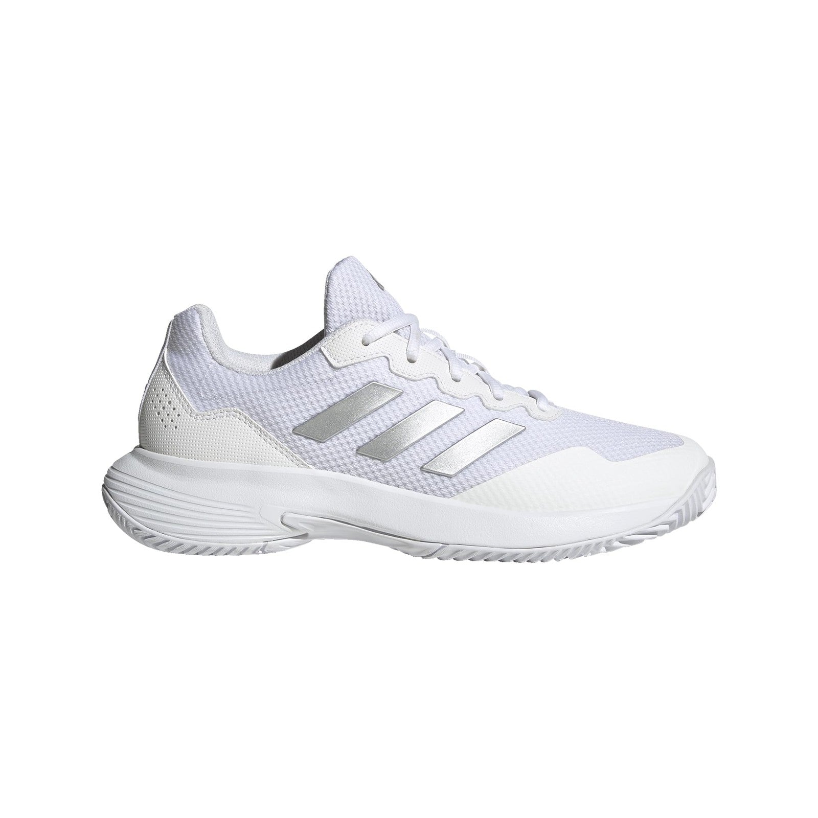 adidas Women's GameCourt 2 Sneaker, White/Silver Metallic/White, 6.5