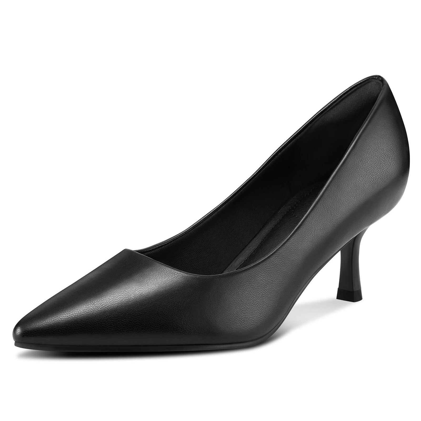 Women’s Black PU Kitten Heels 2 Inch Closed Toe Pumps Size 9.5