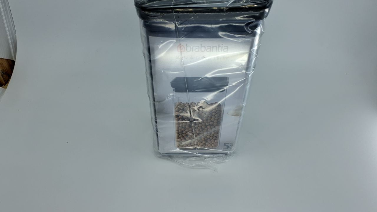 Dark Gray 0.4 Gal Brabantia Tasty+ Food Canister - Stackable & Durable