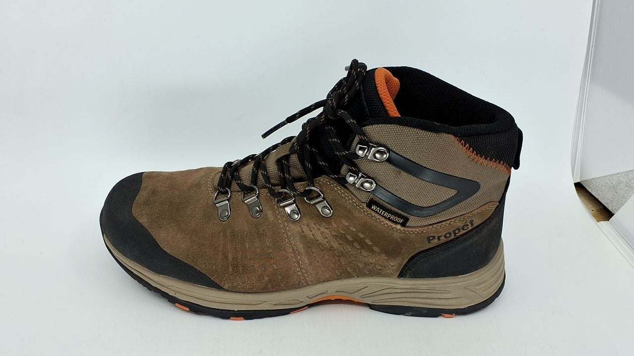 Propét Men's Conrad Waterproof Hiking Boots, Gunsmoke/Orange, 11 XX-Wide US