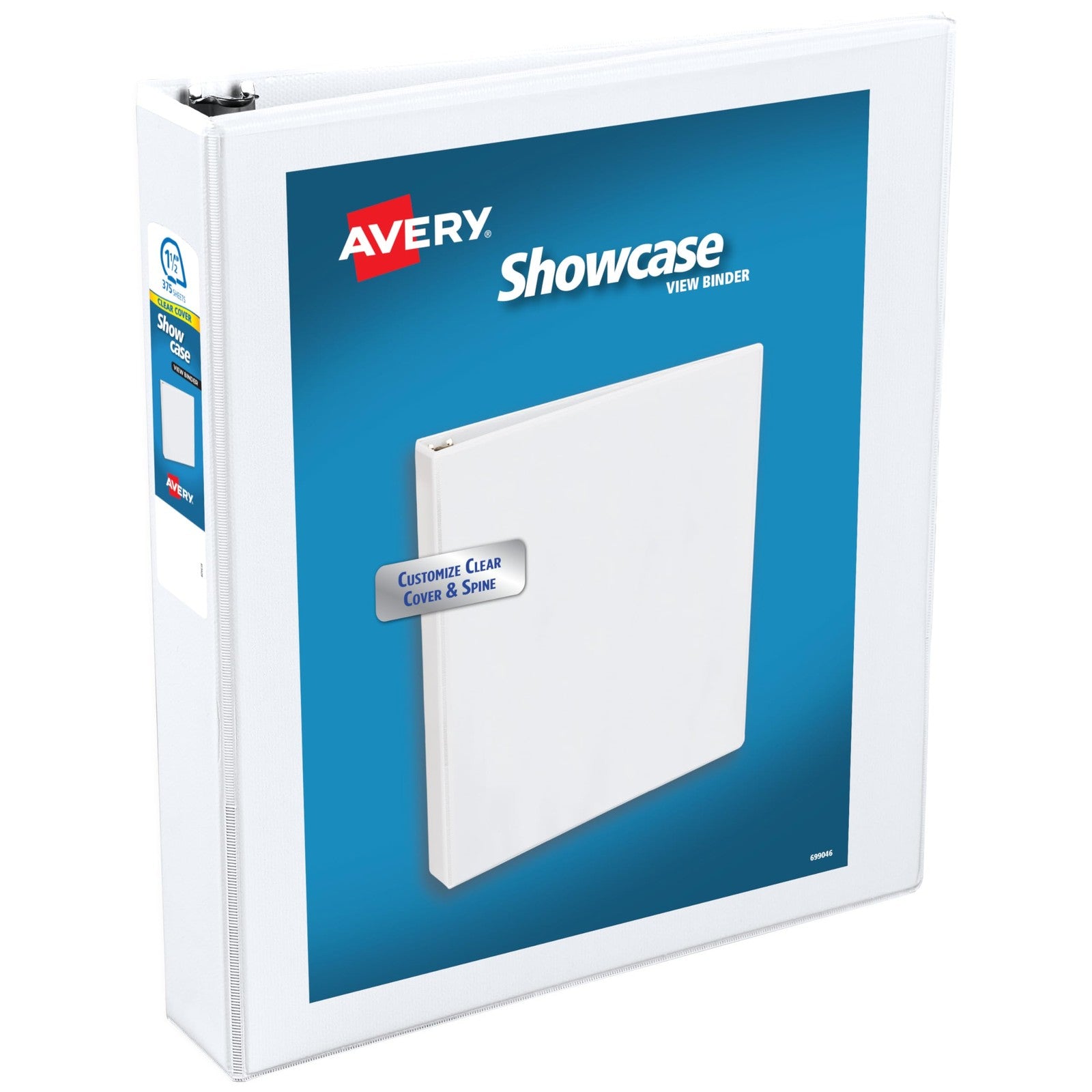 Avery Economy 3 Ring Binder, 1.5 In Slant Rings, White, 375 Sheet