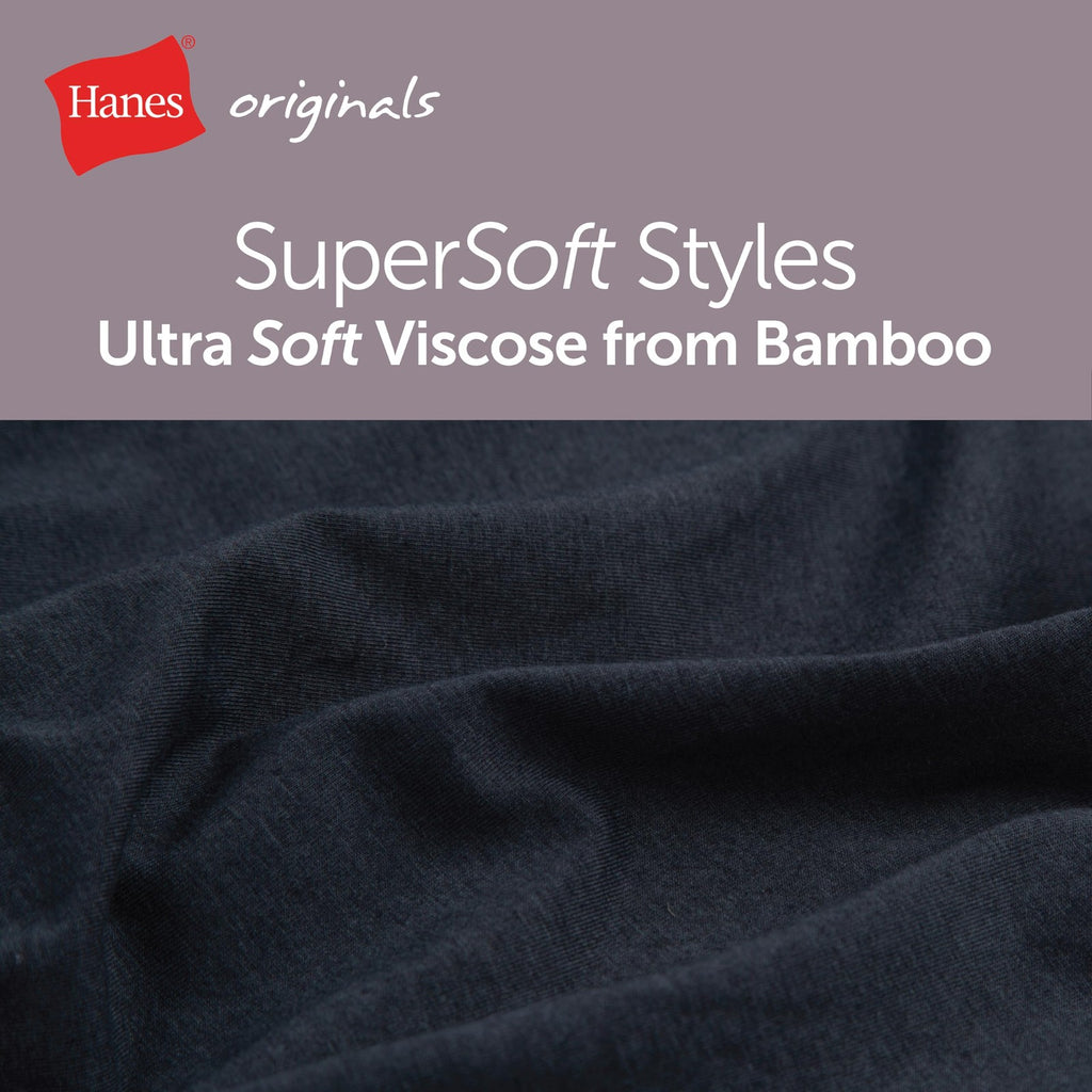 Hanes Originals Women's Lounge Shorts 2-Pack, Large, Black/Stargazer Grey