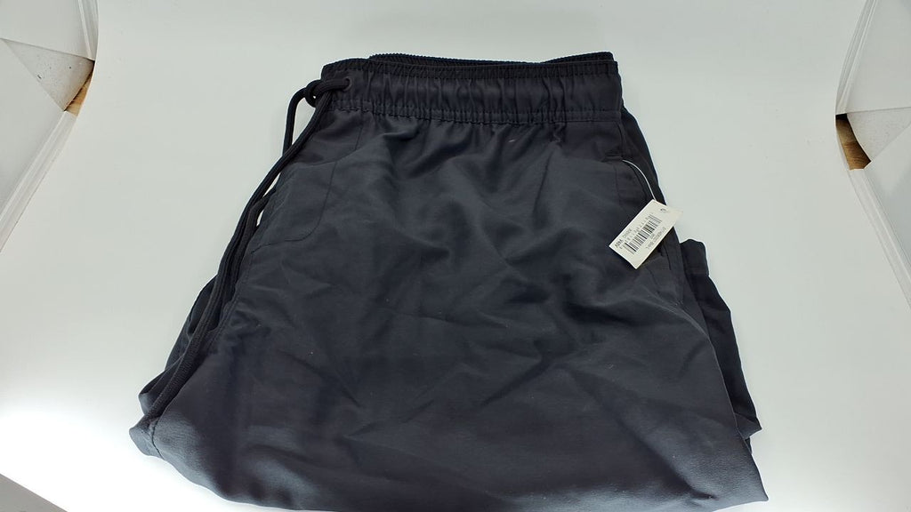 Men's 9" Black Swim Trunks w/ Mesh Lining & Drawstring, Large
