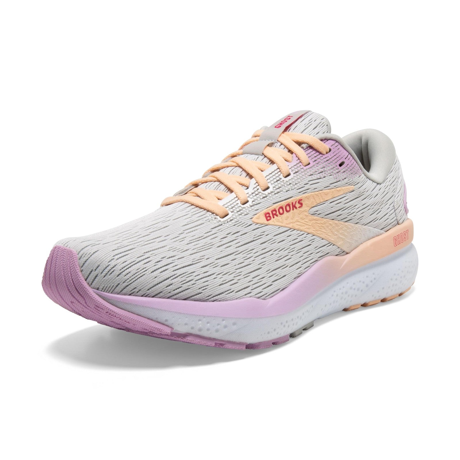 Brooks Women’s Ghost 16 Neutral Running Shoe - White/Grey/Orchid - 10.5 Medium