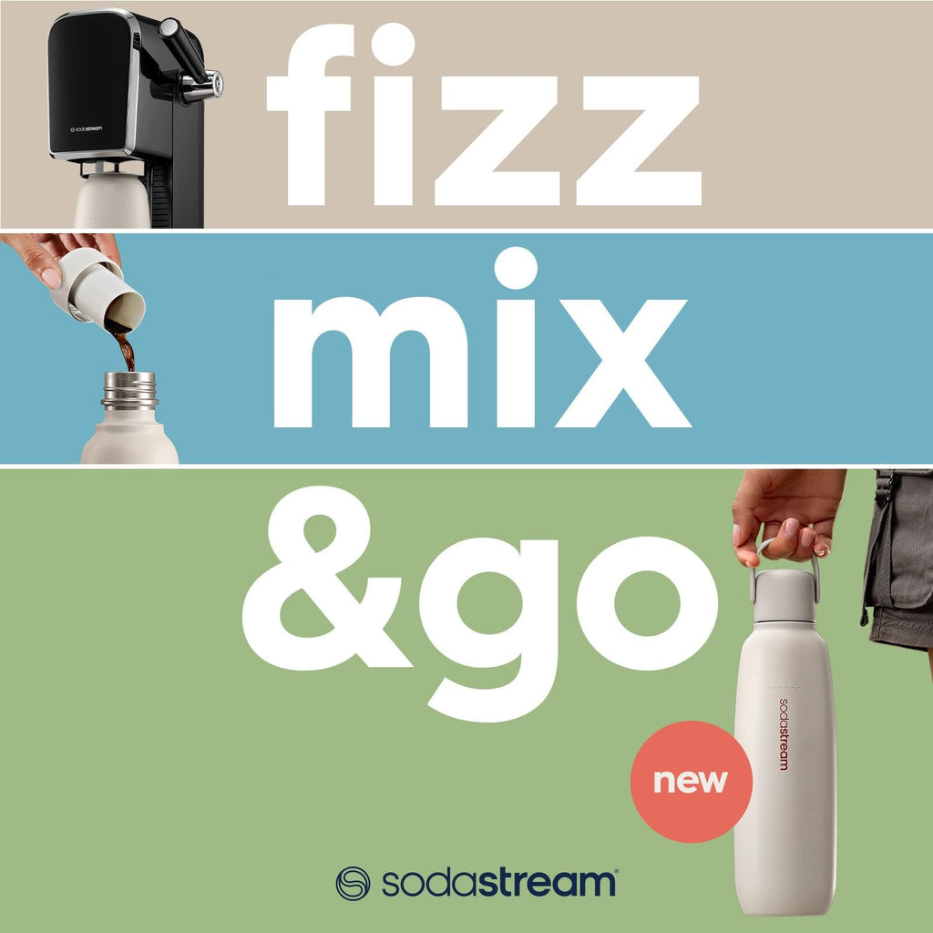 SodaStream Fizz & Go Metal Bottle Sand 0.9L Carbonating Bottle