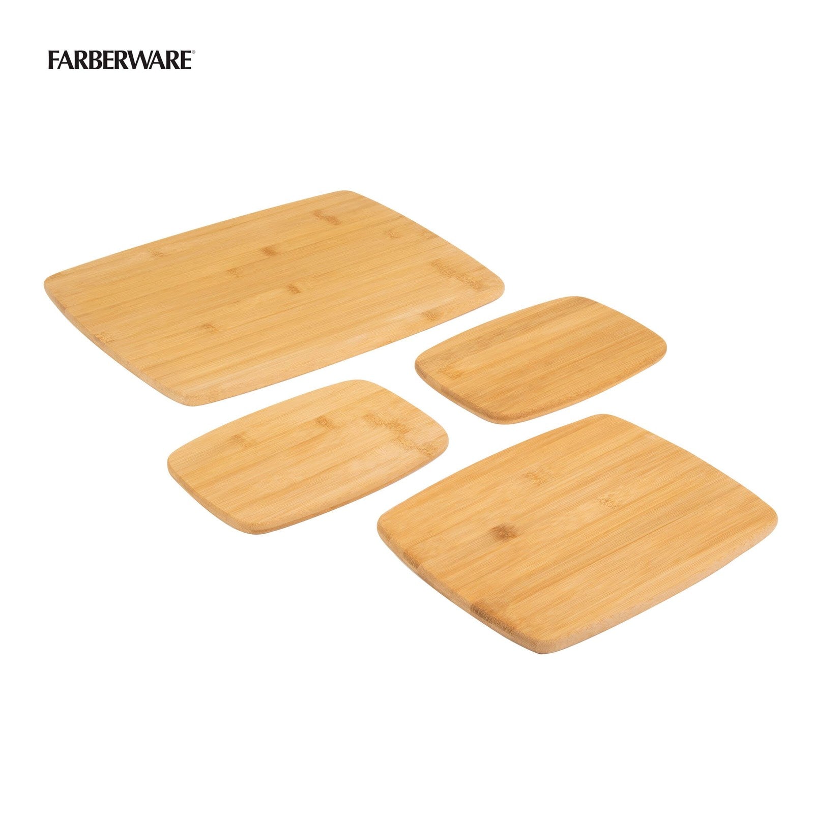 Durable Bamboo Cutting Boards, 4-Piece Reversible Charcuterie Set