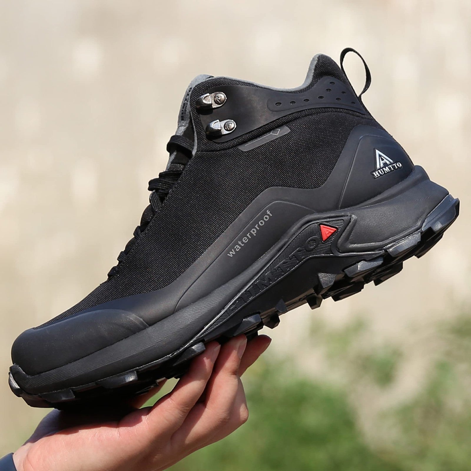 Men's HUMTTO All-Terrain Hiking Boots 10.5 Black Waterproof & Breathable