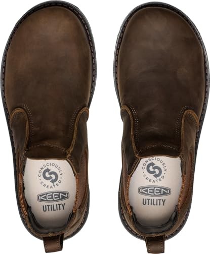 KEEN Women's San Jose Chelsea Alloy Toe Work Boots 5W Cascade Brown/Black