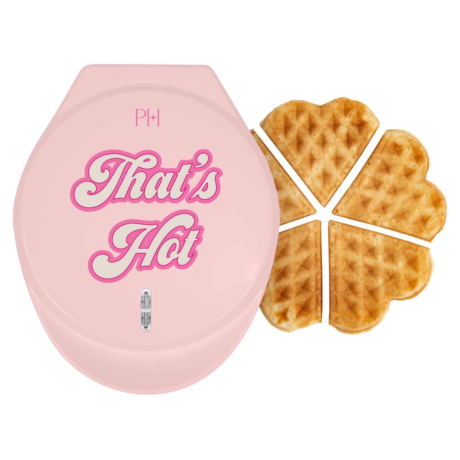 Paris Hilton Waffle Maker, 5 Mini Hearts, Easy Clean Nonstick, Pink