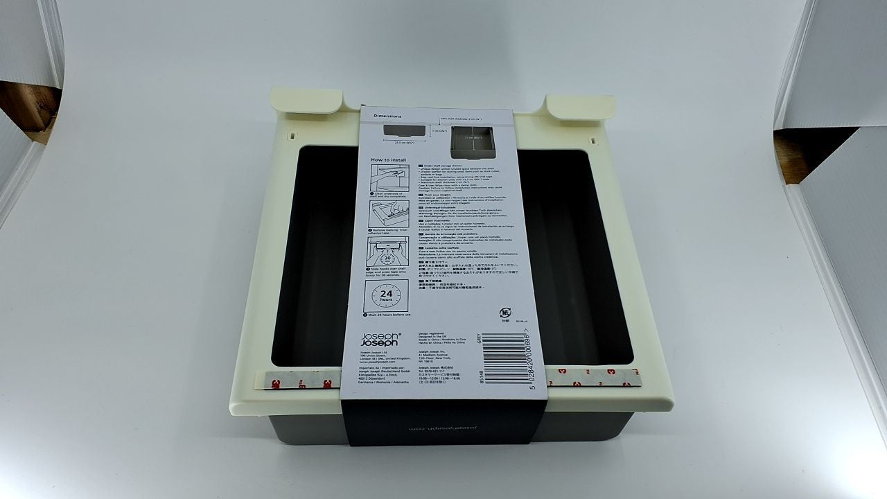 Joseph Joseph Under Shelf Drawer, Kitchen Cabinet Organizer, Gray/White