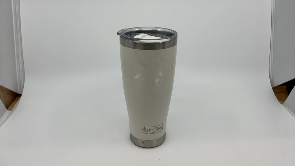 24oz Insulated Tumbler w/ Leak-Proof Lid, Stainless Steel, White Sand Leopard