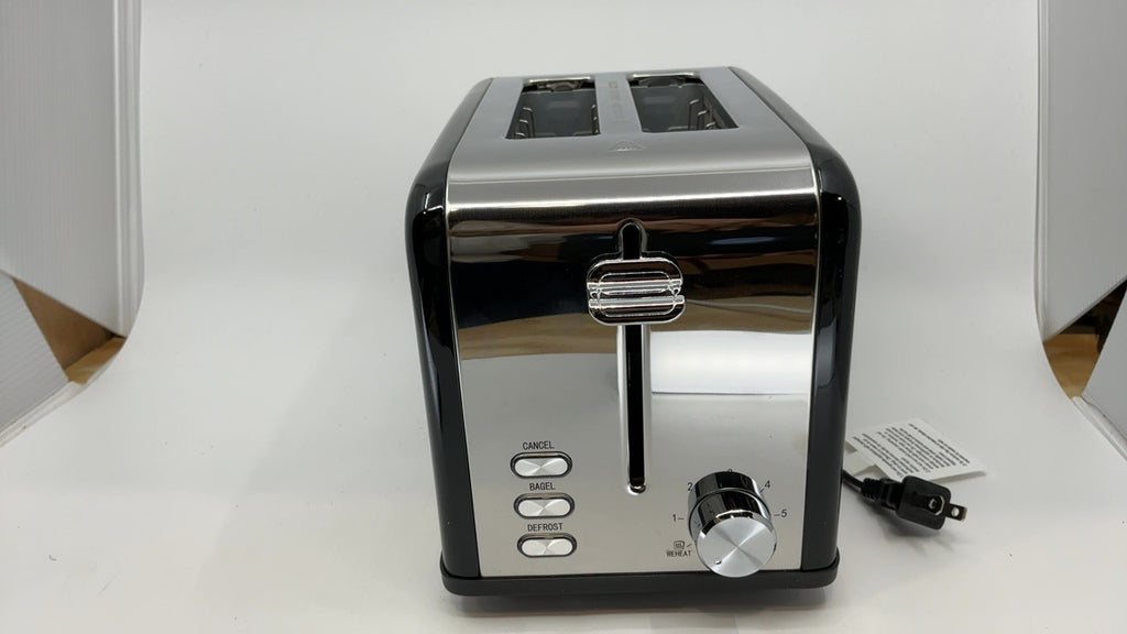 Black 2-Slice Toaster w/ 6 Browning Settings & Removable Crumb Tray