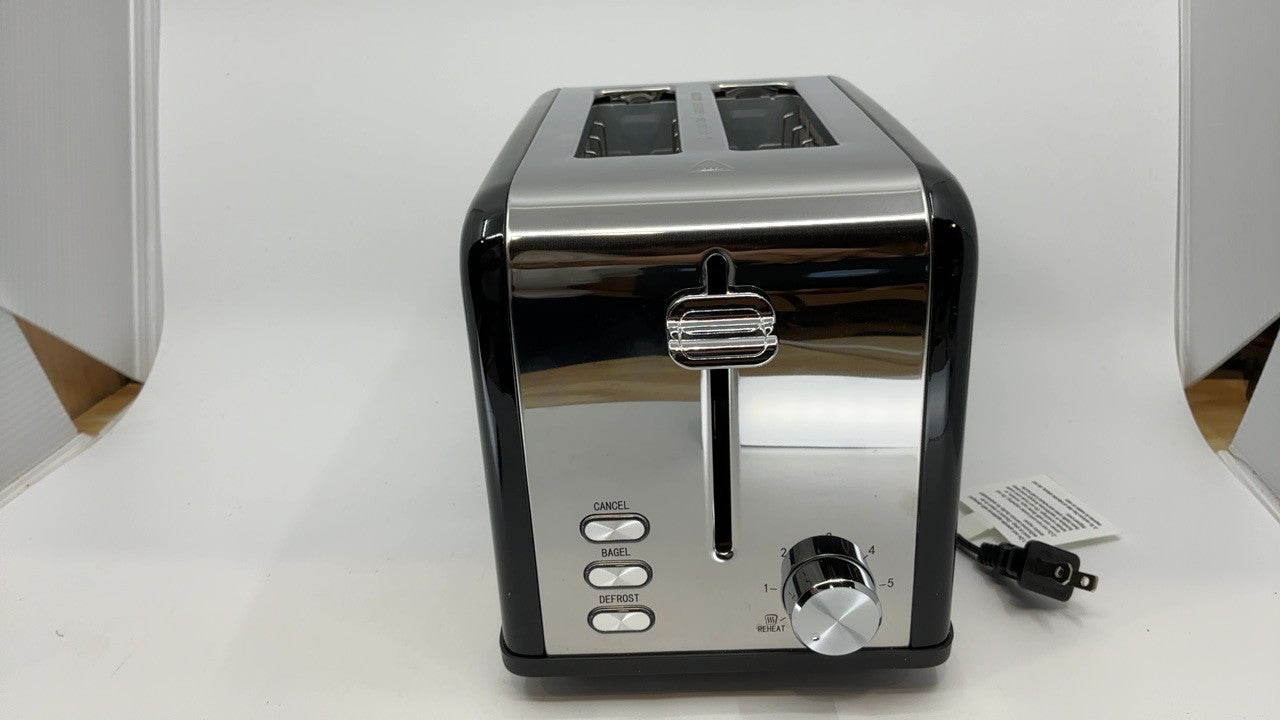 Black 2-Slice Toaster w/ 6 Browning Settings & Removable Crumb Tray