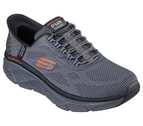 Men's Skechers D'Lux Walker 2.0 Hands-Free Sneaker 12 X-Wide Charcoal/Orange