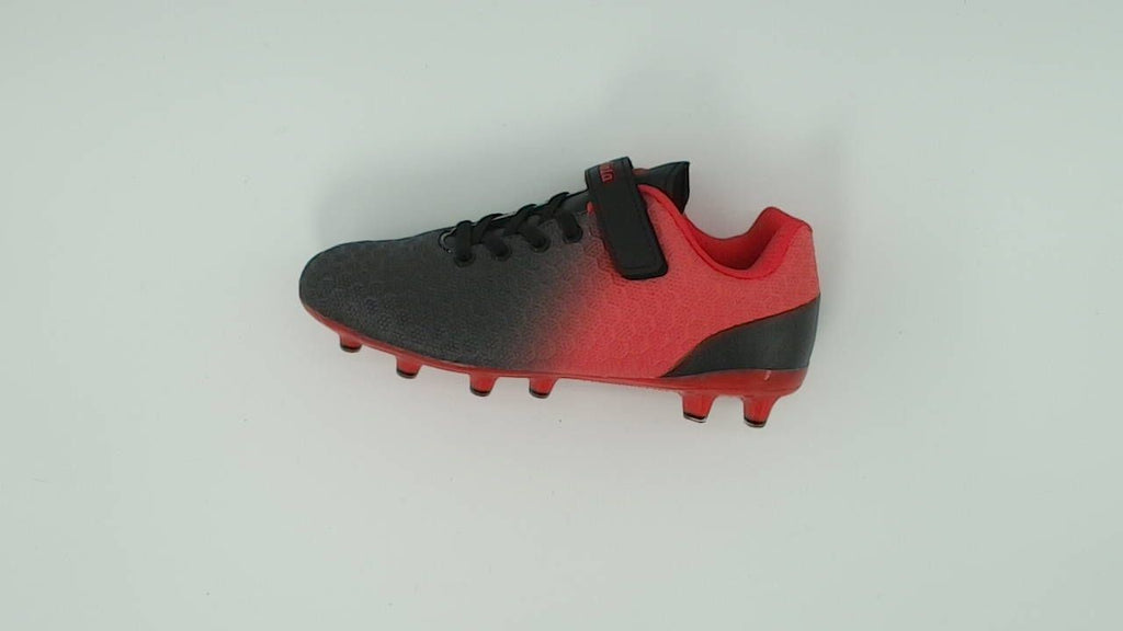 BomKinta Kid's FG Soccer Cleats Athletic Outdoor Black Red Size 3M US Little Kid